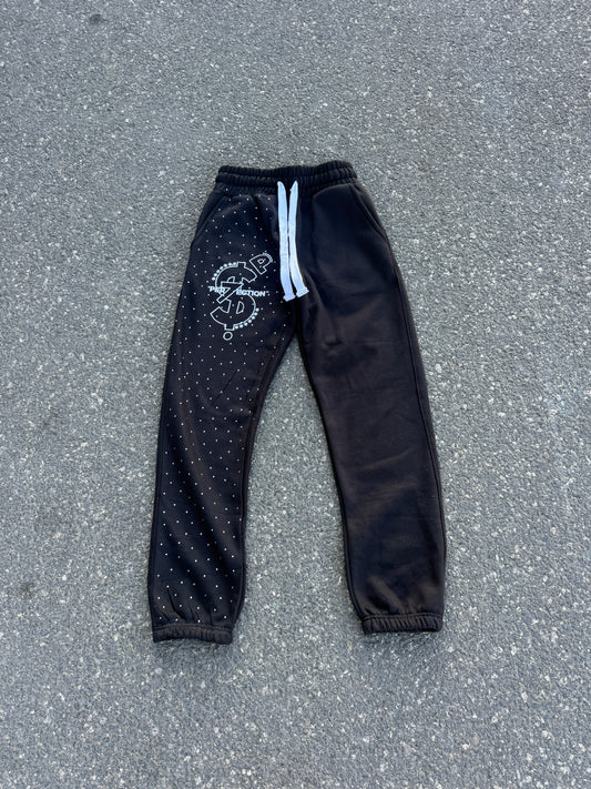 PER7ECTION Black Rhinestone Sweats